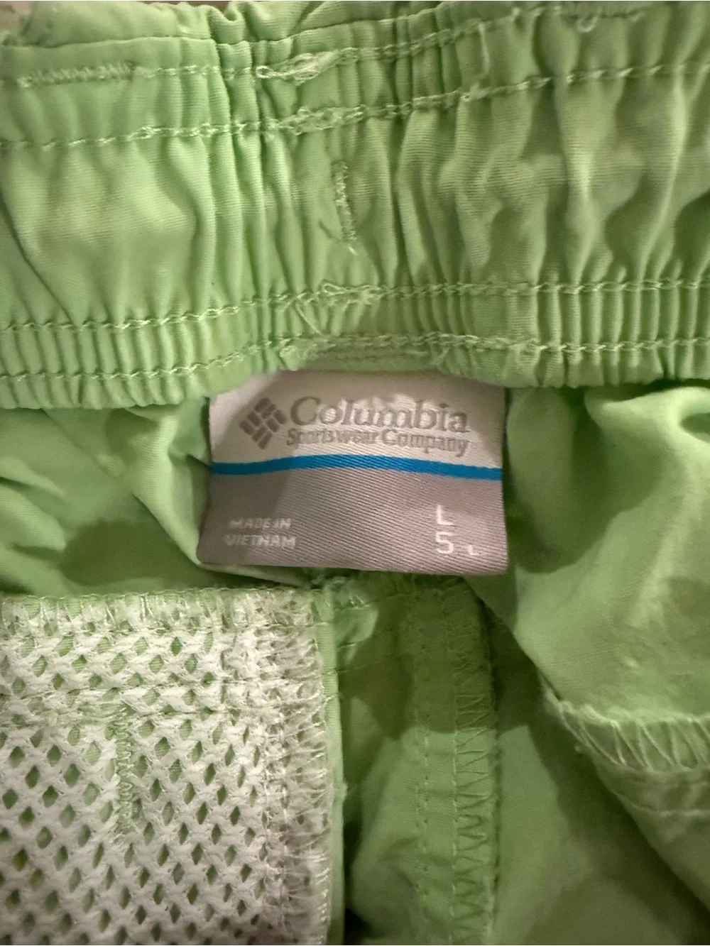 Columbia PFG Men’s Swim Trunks Size Large Neon‎ Green Drawstring Fishing Beach